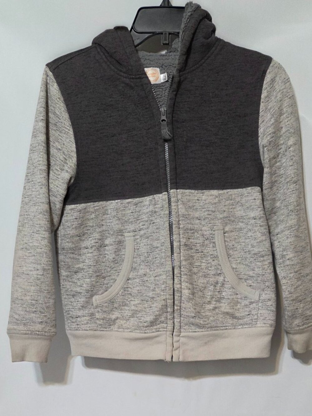 Wonder Nations Boys Hooded Full Zipper Sweat Type Jacket SIZE: Large (10-12)